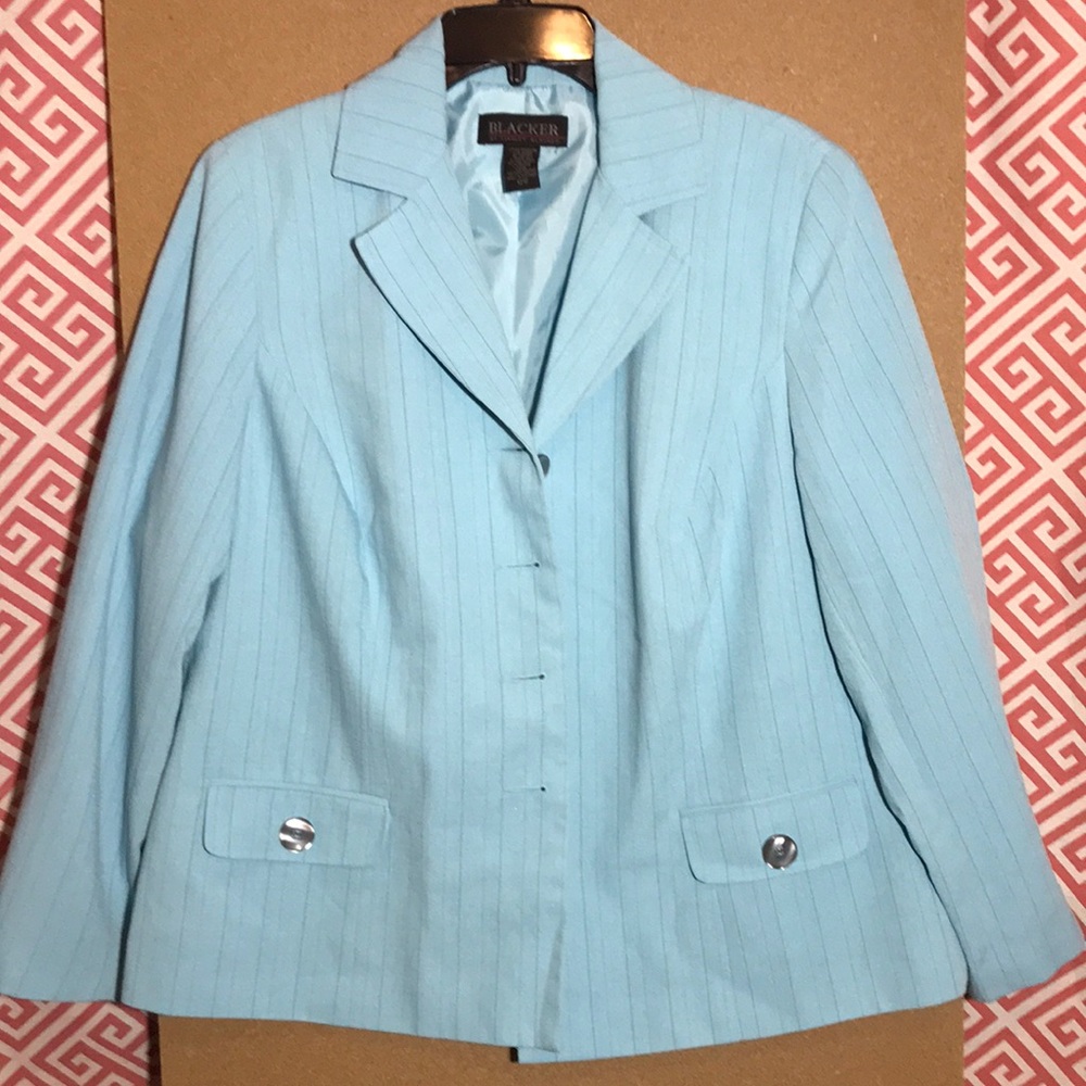 Blacker women’s aqua (blue/green) suit jacket (size 18w)